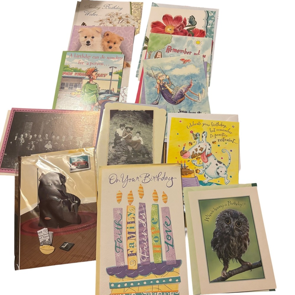 Lot of 12 Assorted Birthday Greeting Card American Greeting Recycled Paper Humor